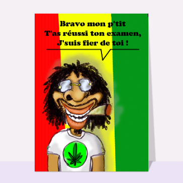 carte d'examen réussi : Rasta fier de toi