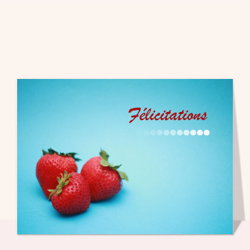 carte d'examen réussi : Bravo avec des fraises
