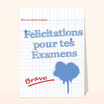 Félicitations examens sur un cahier