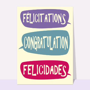 carte d'examen réussi : Félicitations congratulation felicidades