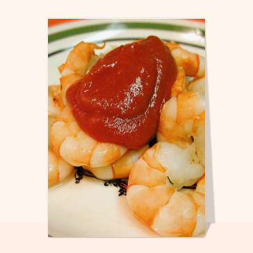 carte de gastronomie : Crevettes a la sauce tomate