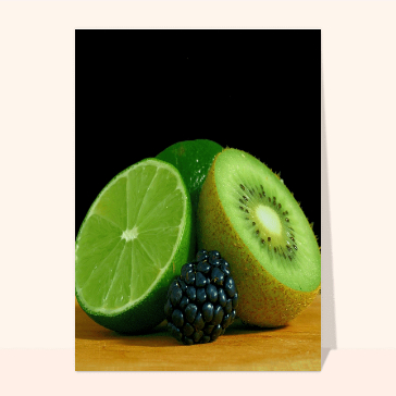 carte de gastronomie : Citron baie et kiwi