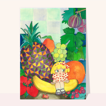 Salade de fruit et petite fille