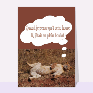 Carte départ en retraite : Lionne à la retraite