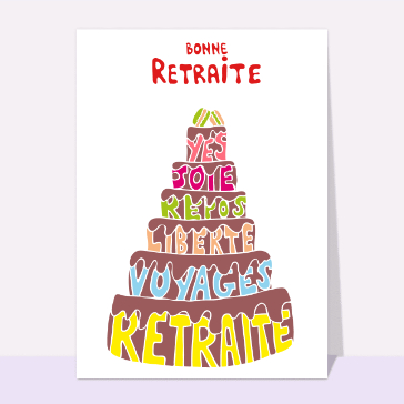 Carte départ en retraite : Le gâteau de départ en retraite