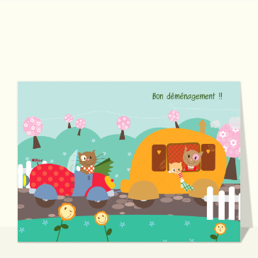 Carte Vacances de la famille chat