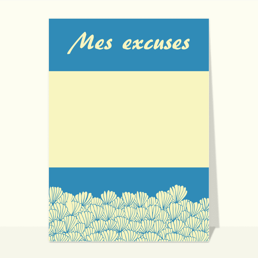 Mes sincères excuses avec des fleurs Carte d