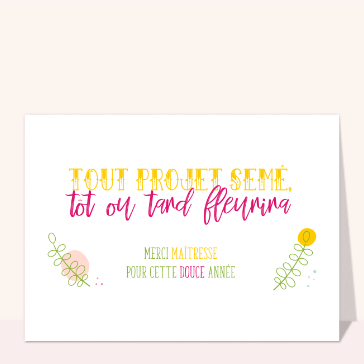 Petites attentions : Remerciement maîtresse douce et fleurie