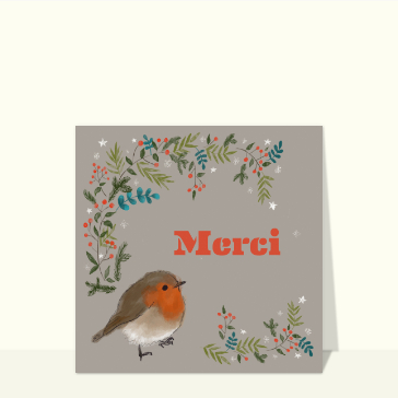 Petites attentions : Merci avec un petit rouge gorge