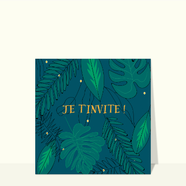 Je t`invite sur fond de feuilles