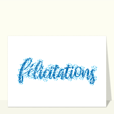carte félicitation : De simples félicitations bleues