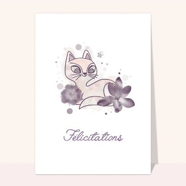 Félicitations avec un petit chaton