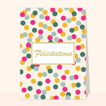 Carte Félicitations points colorés