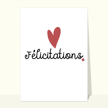 Carte Félicitations avec un gros coeur
