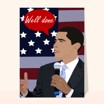 carte félicitation : Obama well done