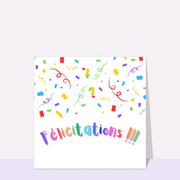 carte félicitation : Confettis de fécilitations