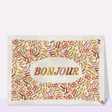Bonjour avec des lettres colorées et joyeuses