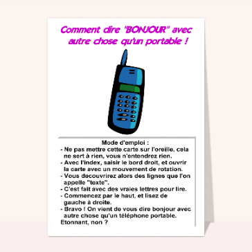Dire BONJOUR sans portable