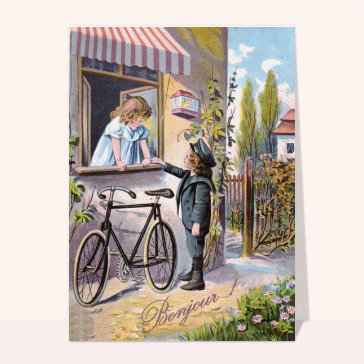 Dire bonjour : Carte ancienne pour dire bonjour