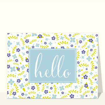 Hello sur fond liberty fleuri