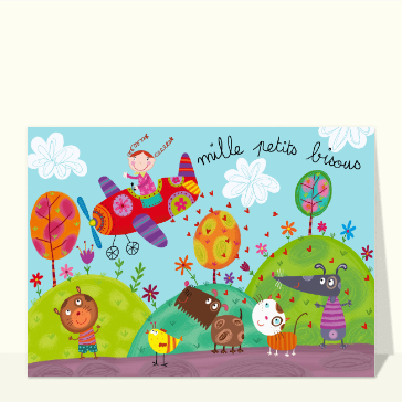 Dire bonjour : Mille bisous dans un avion