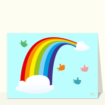 Petit oiseaux et grand arc-en-ciel