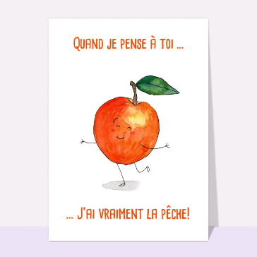 Carte Penser à toi me donne la pêche