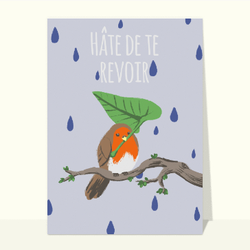 Carte Petit rouge-gorge Hâte de te revoir