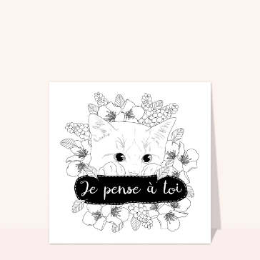 Carte Je pense à toit à colorier