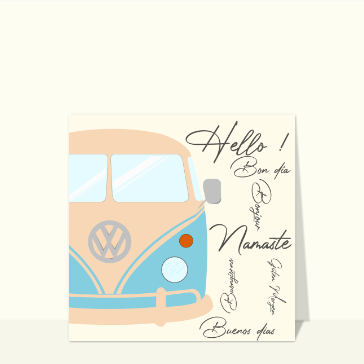 Carte Bonjour en combi et dans toutes les langues