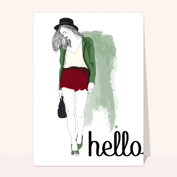 carte pour dire bonjour : Simplement hello