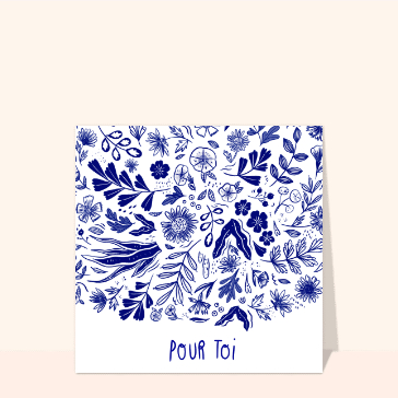 Pour toi et fleurs à l`encre