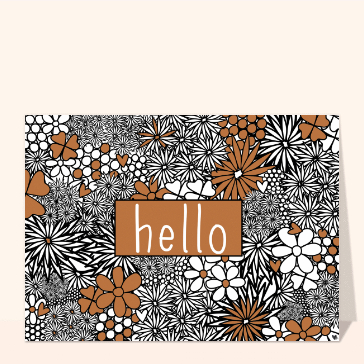Hello au milieu des fleurs