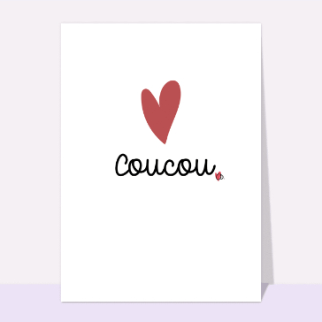 Carte Coucou avec un coeur