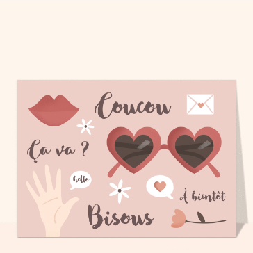 Carte Coucou ça va bisous 
