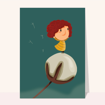 Carte Petit coucou sur un pissenlit
