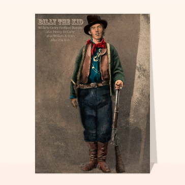 carte divers : Le célèbre hors la loi Billy the kid