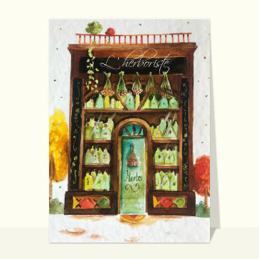 Carte Une vitrine d`un herboriste