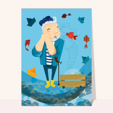 carte divers : Petite sirène et le capitaine