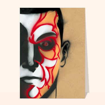 Graff de visage au pochoir et à l'aérosol
