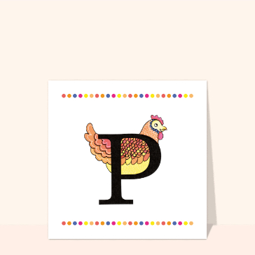 Abécédaire P comme poule