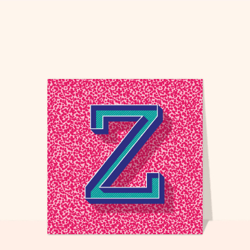 Carte abécédaire : Le Z en rose
