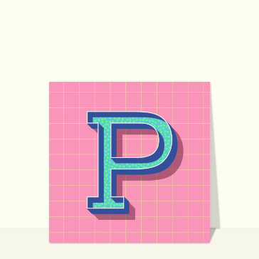 Carte Le P en rose