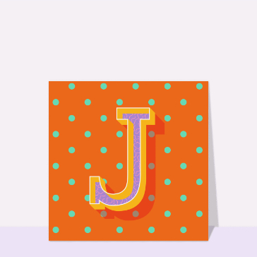 Carte Le J sur du orange