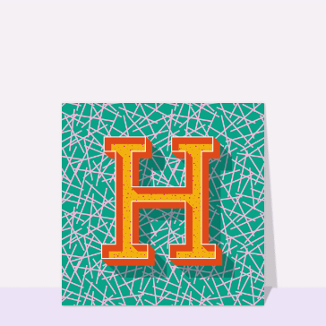 Carte Le H sur du vert