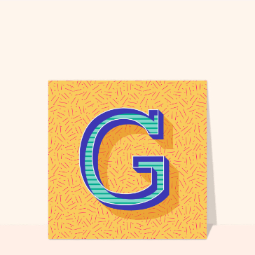 Carte abécédaire : Un G sur fond jaune