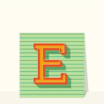 Carte Le E sur du vert