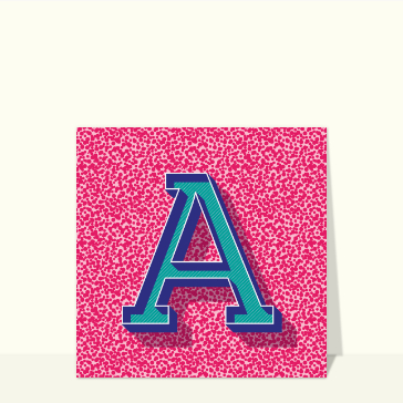 Carte Le A en rose