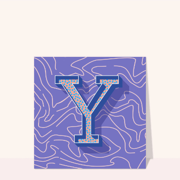 Carte abécédaire : Le Y en bleu