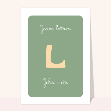 Carte Jolie lettre L et Jolis mots